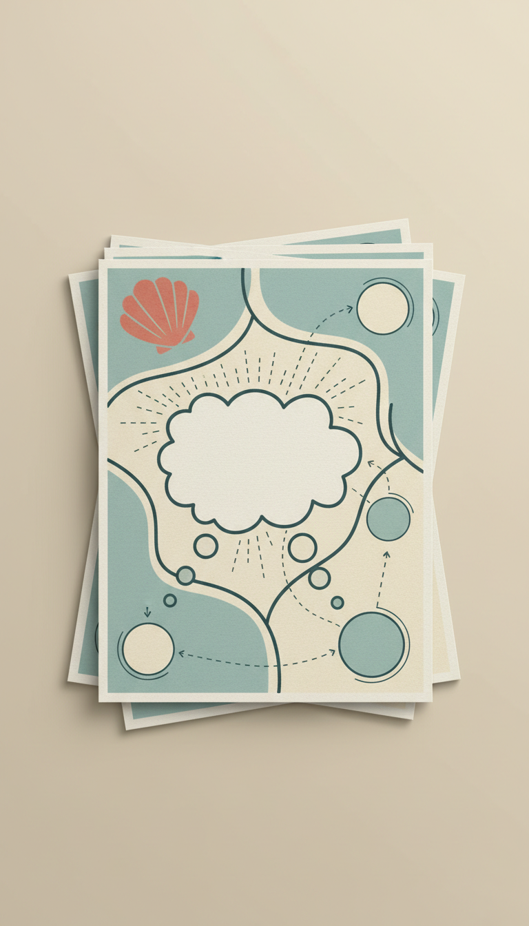 Digital Brainstorming Template | Printable Mind Map Page – Coral Shell Accent